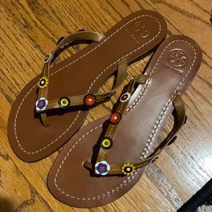 Tory Burch Leather Flip Flops